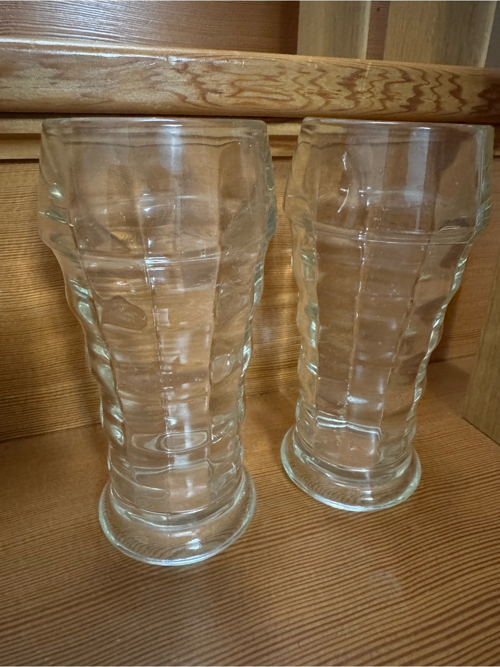 6.5” VTG Clear Textured Glass Tumbler - Set of 2